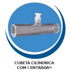 CUBETA DE VIDRO ÓTICO CILÍNDRICA COM 1 ENTRADA, 100MM, VOL. 28ML, MEDINDO 019 X 102 X 22MM , COM TAMPA PLÁSTICA