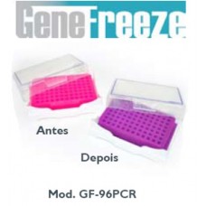 RACK COOLER PARA RESFRIAMENTO DE MICROPLACAS E MICROTUBOS DE PCR (0,2ML) EM BANCADA, COM MUDANÇA DE COR ''GENEFREEZE PCR''
